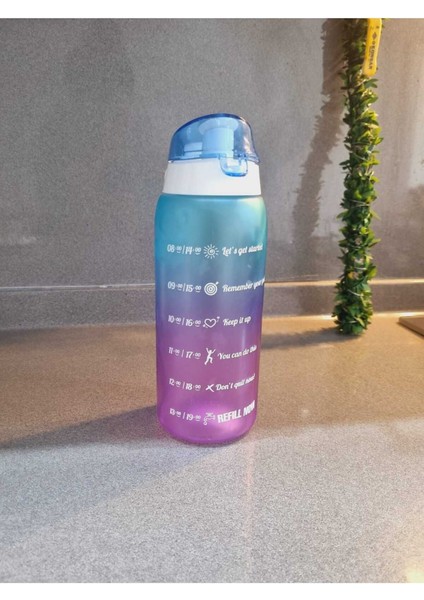 Mor 1L su matarası, şık ve plastik suluk modelleri