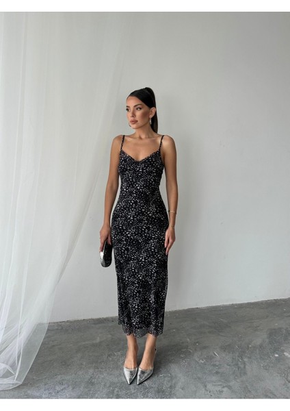 Kadın Megan Degaje Yaka Ayarlanabilir Askılı Astarlı Elbise fiyatları