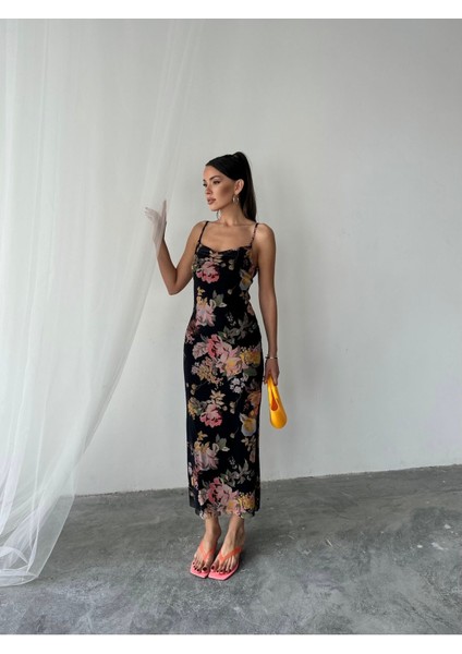 Kadın Megan Degaje Yaka Ayarlanabilir Askılı Astarlı Elbise fırsatları