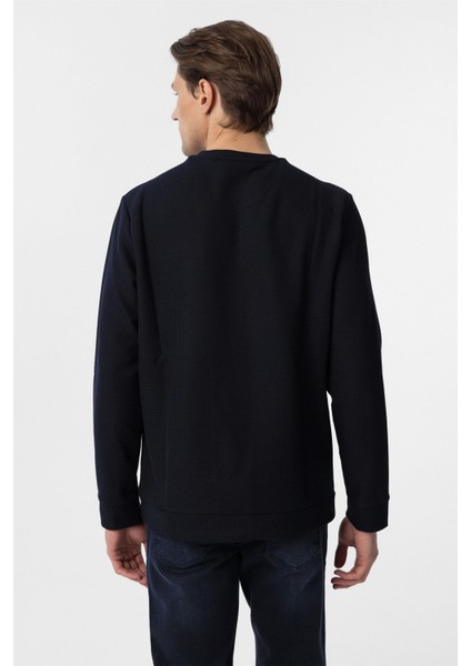 Lacivert Regular Armürlü Bisiklet Yaka Triko indirimleri