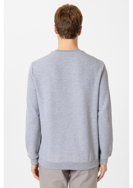 Gri Regular Armürlü Bisiklet Yaka Triko fırsatları