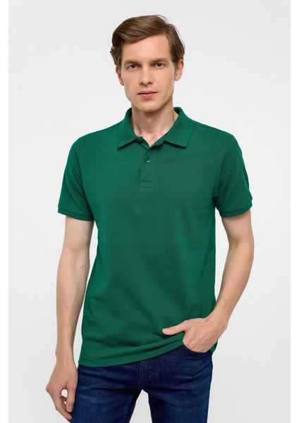 Koyu Yeşil Slim Fit Armürlü Polo Yaka Tişört fiyatları
