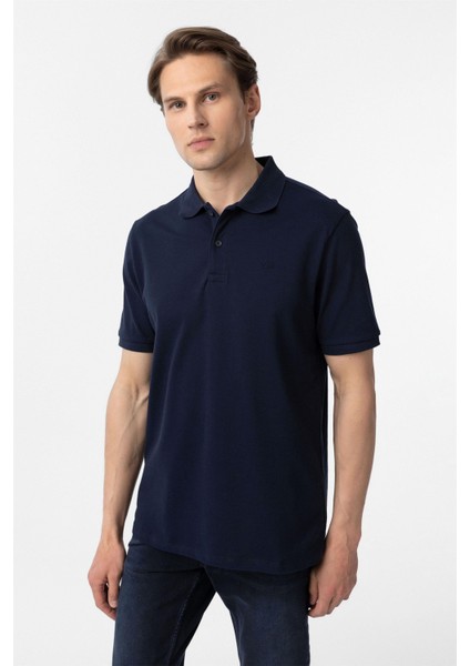 Lacivert Regular Düz Polo Yaka Tişört modelleri