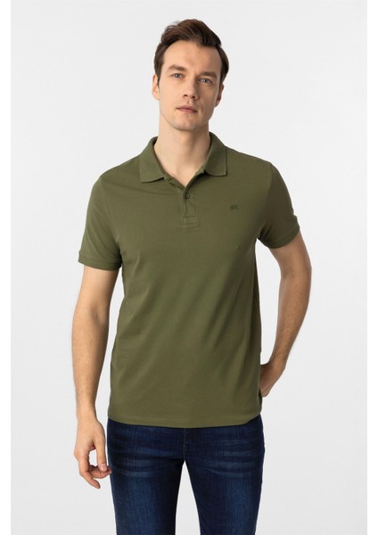 Haki Slim Fit Düz Polo Yaka Tişört modelleri
