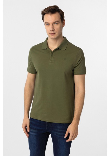 Haki Slim Fit Düz Polo Yaka Tişört fırsatları