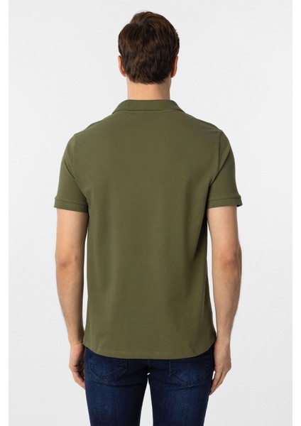 Haki Slim Fit Düz Polo Yaka Tişört indirimleri