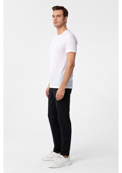 Beyaz Slim Fit Armürlü Bisiklet Yaka Tişört fırsatları