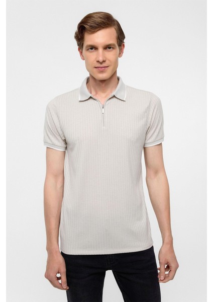 Taş Slim Fitilli Polo Yaka Tişört