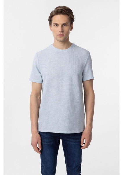 Mavi Regular Armürlü Bisiklet Yaka Tişört