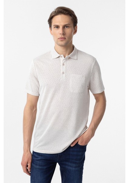 Ekru Regular Armürlü Polo Yaka Tişört fiyatları