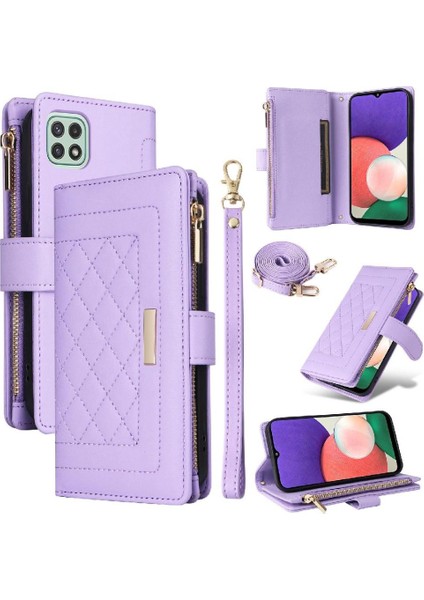 Samsung Galaxy S22 Kayış Kart Yuvaları Darbeye Cüzdan Için Flip Case (Yurt Dışından)