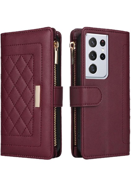 Samsung Galaxy S21 Ultra Kayış Darbeye Cüzdan Kart Yuvaları Için Flip Case (Yurt Dışından) fırsatları