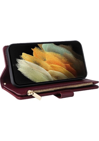 Samsung Galaxy S21 Ultra Kayış Darbeye Cüzdan Kart Yuvaları Için Flip Case (Yurt Dışından) indirimleri