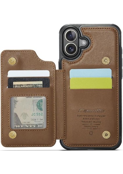 IPhone 16 Için Flip Case Kart Tutucu Rfıd Engelleme Ince Darbeye Durumda Pu (Yurt Dışından) modelleri