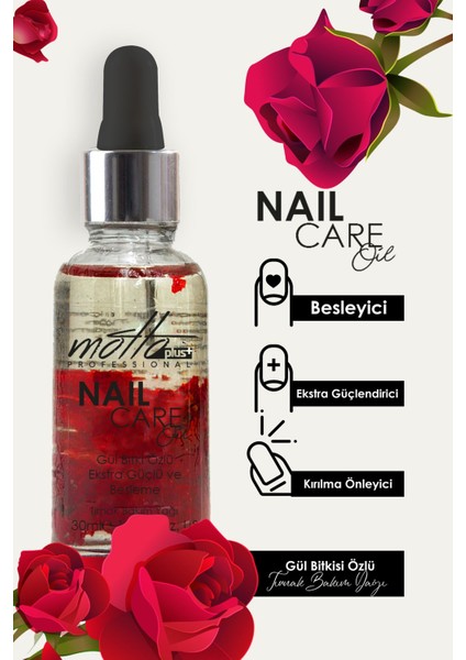 Gül Özlü Ekstra Güçlendirmeye Yardımcı ve Kırılma Önleyici Doğal Tırnak Bakım Yağı 30 ml