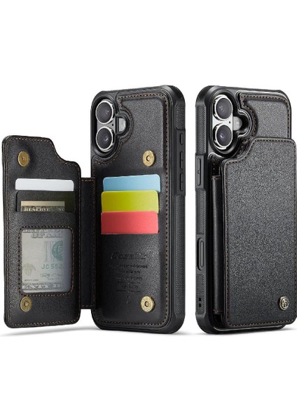 IPhone 16 Için Flip Case Artı Kickstand Kart Tutucu Ince Darbeye Vaka (Yurt Dışından) modelleri