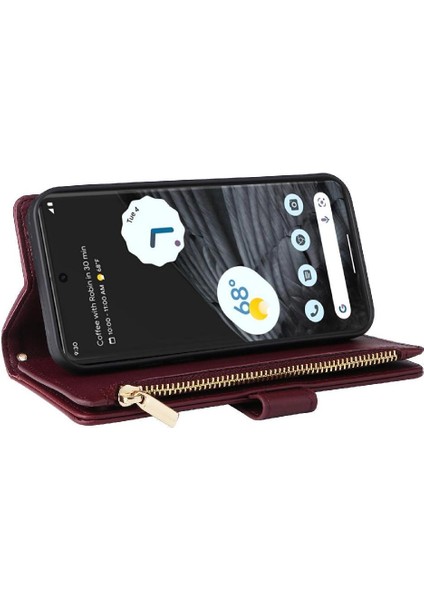 Google Piksel 7 Pro Kayış Darbeye Dayanıklı Cüzdan Kart Yuvaları Için Flip Case (Yurt Dışından)