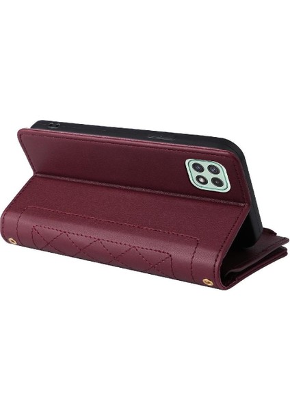 Samsung Galaxy S22 Kayış Kart Yuvaları Darbeye Cüzdan Için Flip Case (Yurt Dışından) modelleri