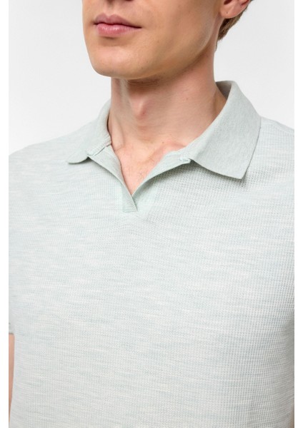 Haki Regular Armürlü Polo Yaka Tişört