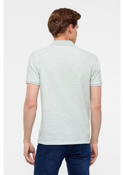 Haki Regular Armürlü Polo Yaka Tişört