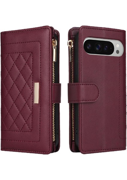 Google Piksel 9 Pro Xl Cüzdan Kart Yuvaları Için Flip Case Kayış Darbeye (Yurt Dışından)