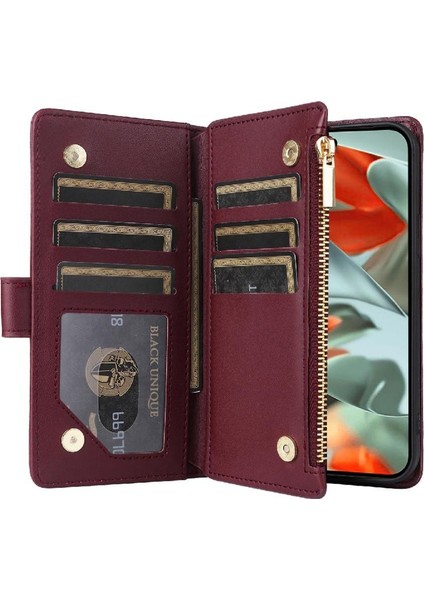 Google Piksel 9 Pro Xl Cüzdan Kart Yuvaları Için Flip Case Kayış Darbeye (Yurt Dışından)