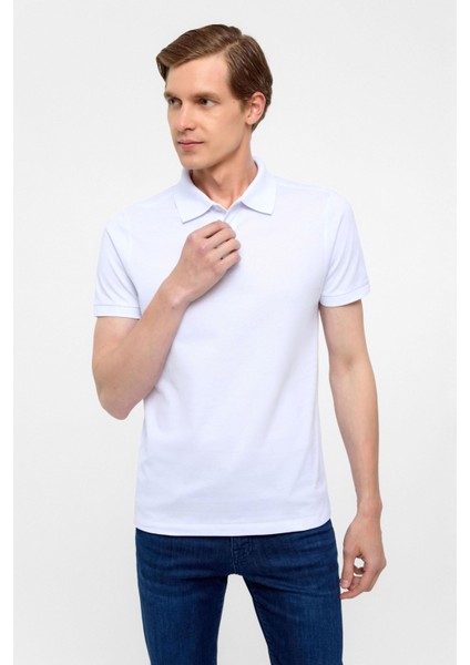 Beyaz Slim Düz Polo Yaka Tişört fiyatları