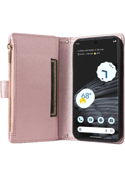 Google Piksel 7 Pro Kayış Darbeye Dayanıklı Cüzdan Kart Yuvaları Için Flip Case (Yurt Dışından)
