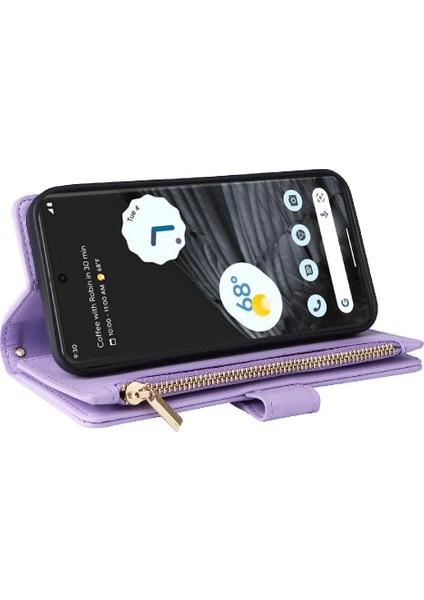 Google Piksel 7 Pro Kayış Darbeye Dayanıklı Cüzdan Kart Yuvaları Için Flip Case (Yurt Dışından)