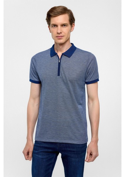 Lacivert Slim Fit Baskılı Polo Yaka Tişört modelleri