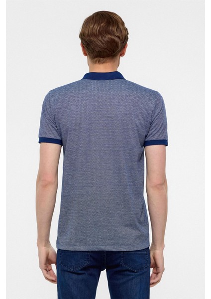 Lacivert Slim Fit Baskılı Polo Yaka Tişört indirimleri