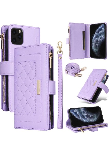 IPhone 11 Için Flip Case Pro Max Cüzdan Kayış Kart Yuvaları Darbeye (Yurt Dışından)