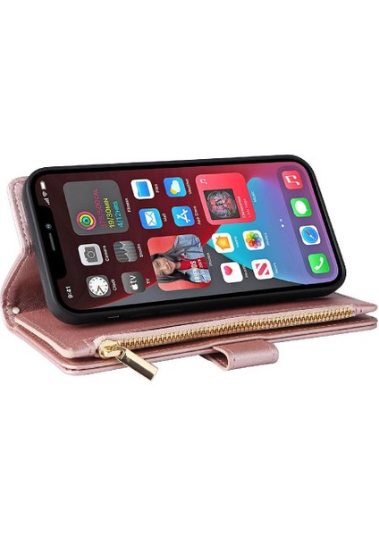 IPhone 12 Için Flip Case Pro Max Cüzdan Kart Yuvaları Kayış Darbeye (Yurt Dışından) modelleri