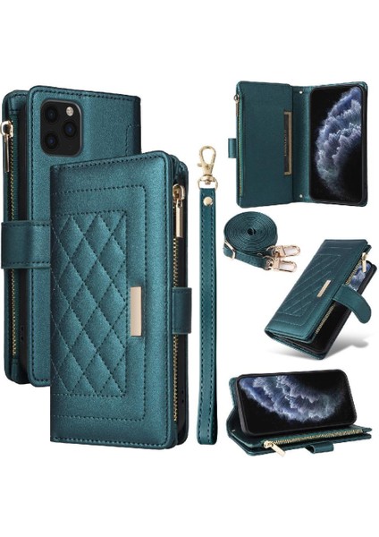 IPhone 11 Için Flip Case Pro Max Cüzdan Kayış Kart Yuvaları Darbeye (Yurt Dışından)