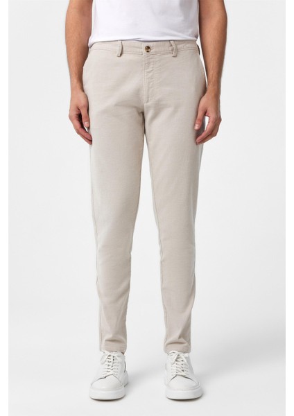Taş Slim Fit Armürlü Kanvas Pantolon