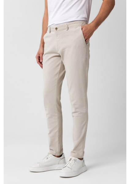 Taş Slim Fit Armürlü Kanvas Pantolon