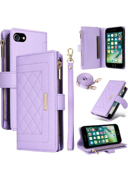 IPhone 7/8 Için Flip Case Darbeye Cüzdan Kart Yuvaları Kayış (Yurt Dışından)