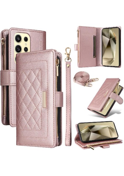 Samsung Galaxy S24 Ultra Cüzdan Kayış Darbeye Kart Yuvaları Için Flip Case (Yurt Dışından)