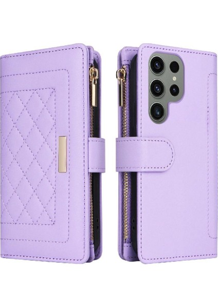 Samsung Galaxy S23 Ultra Kart Yuvaları Için Flip Case Darbeye Cüzdan Kayış (Yurt Dışından)
