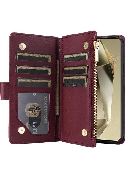 Samsung Galaxy S24 Ultra Cüzdan Kayış Darbeye Kart Yuvaları Için Flip Case (Yurt Dışından) modelleri