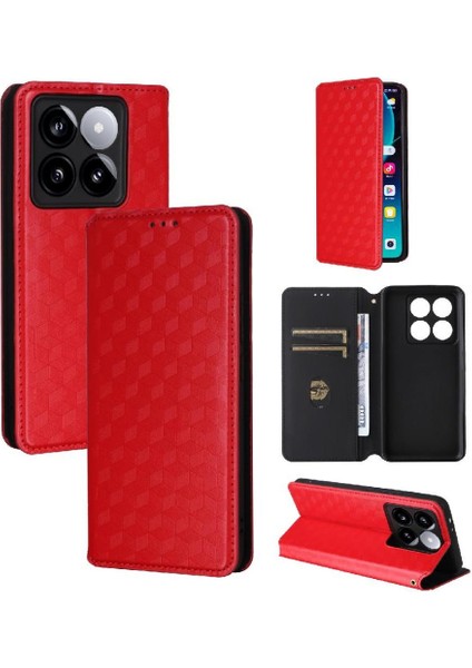 Xiaomi 14T Manyetik Kapatma Kart Yuvaları Için Flip Case Tutucu 3D Desen (Yurt Dışından)