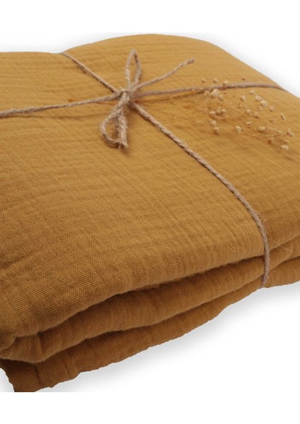 Müslin Bebek Çarşafı (Yıkanmıştır) 120X150CM +/ - 2 cm Hardal Sarı fiyatları