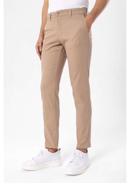 Bej Slim Fit Armürlü Pantolon fırsatları