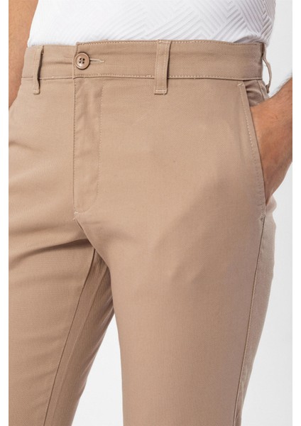 Bej Slim Fit Armürlü Pantolon indirimleri