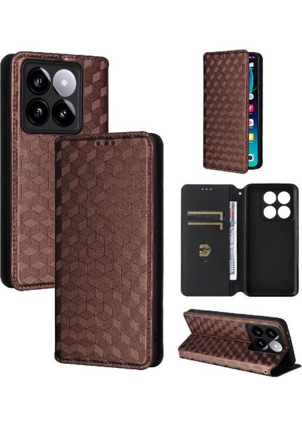 Xiaomi 14T Manyetik Kapatma Kart Yuvaları Için Flip Case Tutucu 3D Desen (Yurt Dışından) fiyatları