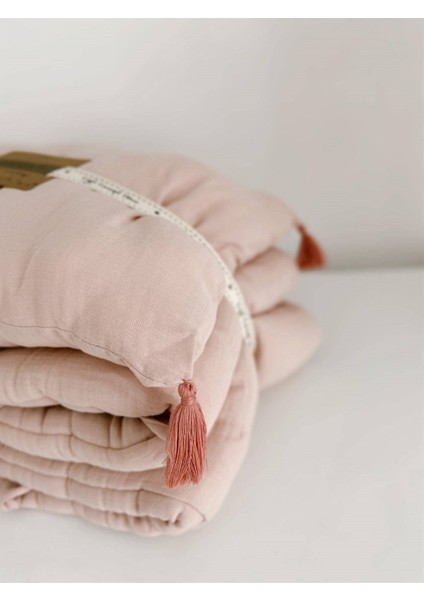 Müslin Bebek Yatak Koruma Yastık Seti (Yıkanmıştır) 32 x 180 cm +/- 2 cm Pudra Pembe fiyatları