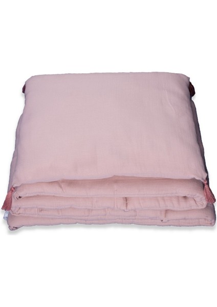Müslin Bebek Yatak Koruma Yastık Seti (Yıkanmıştır) 32 x 180 cm +/- 2 cm Pudra Pembe fırsatları