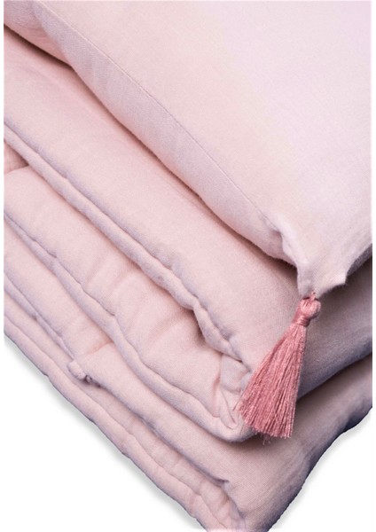 Müslin Bebek Yatak Koruma Yastık Seti (Yıkanmıştır) 32 x 180 cm +/- 2 cm Pudra Pembe indirimleri