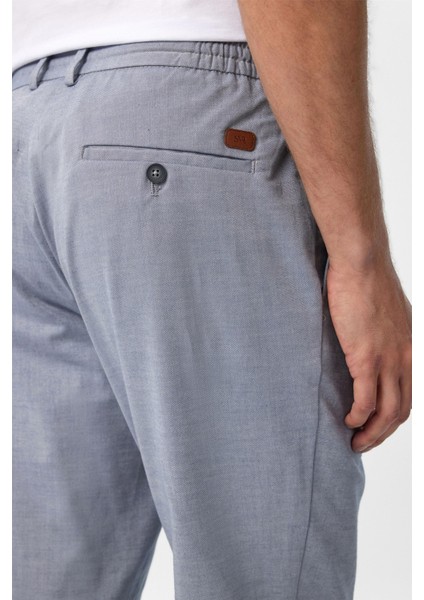 Buz Mavi Slim Fit Armürlü Jogger Pantolon