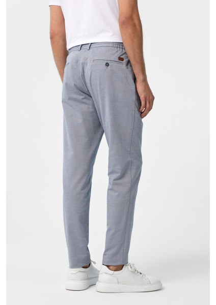 Buz Mavi Slim Fit Armürlü Jogger Pantolon